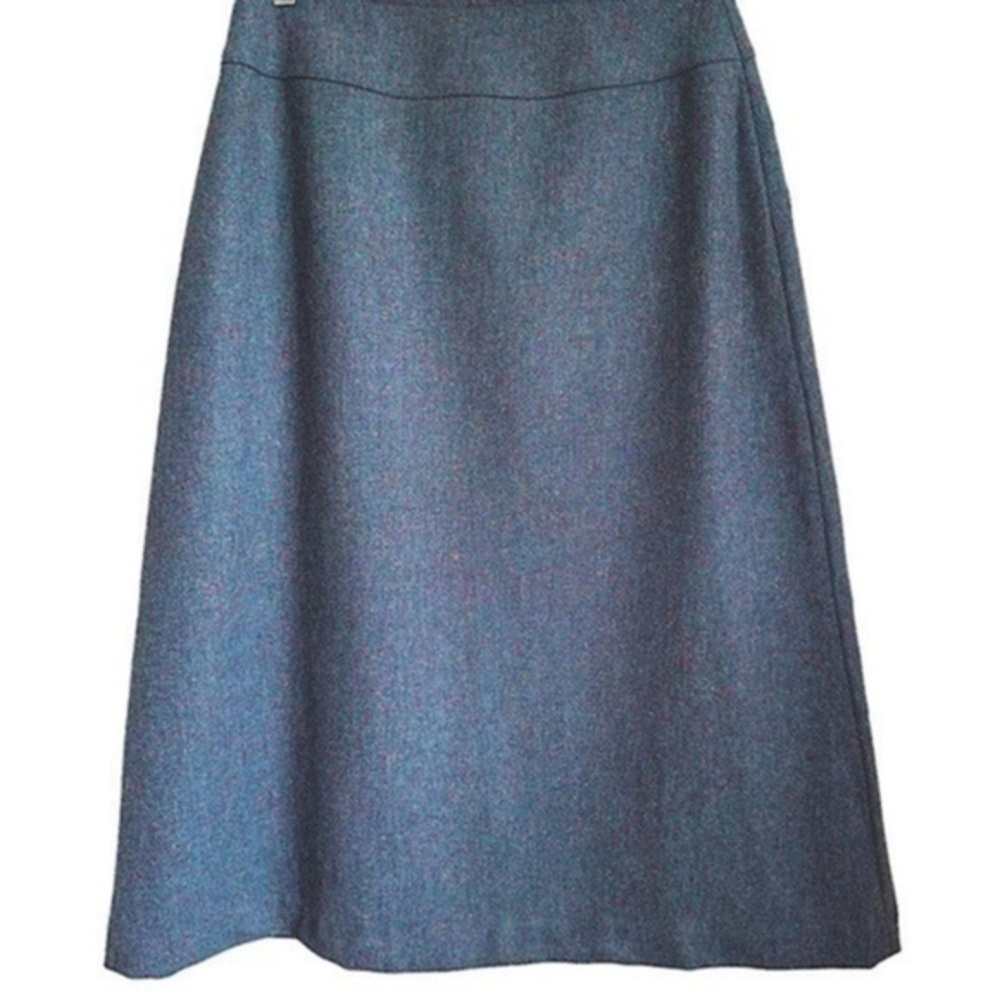 LL BEAN VINTAGE WOOL A-LINE BLUE CONFETTI SKIRT SIZE 10P